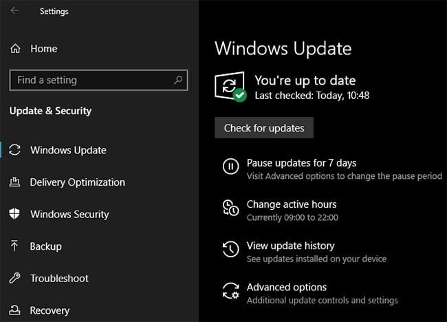 Run Windows Update and configure update settings